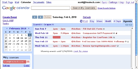 Getting Things Done w/ Google Calendar